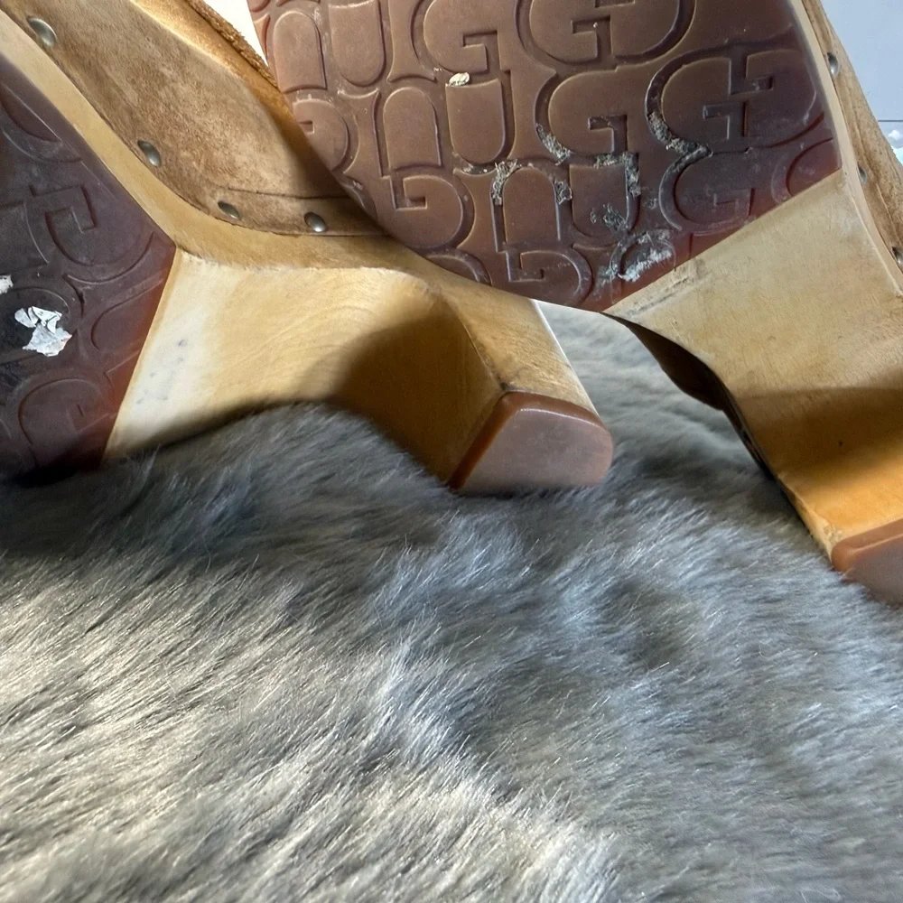 UGG Women's Brown Suede Clogs - Picture 10 of 13